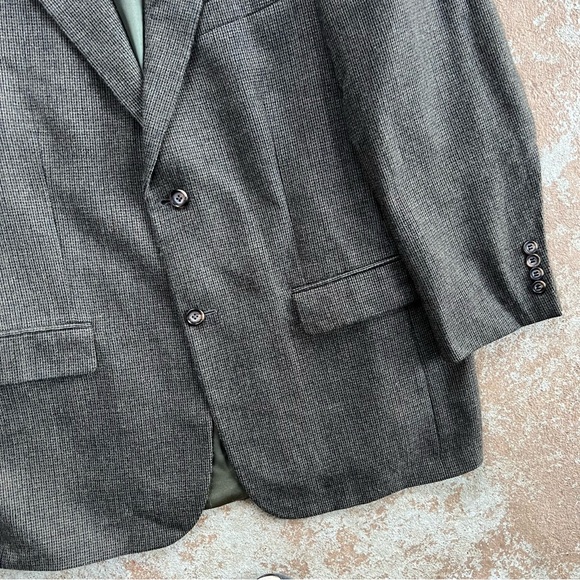 Geoffrey Beene lambs Wool Blazer Men’s Sz 42 R Gray Sport Coat Two Button Luxury - Picture 3 of 16